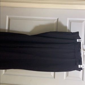 Dark trouser high waist pant with pink pin stripes